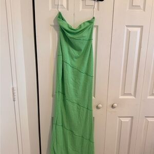 Green Cowl Neck Maxi Dress